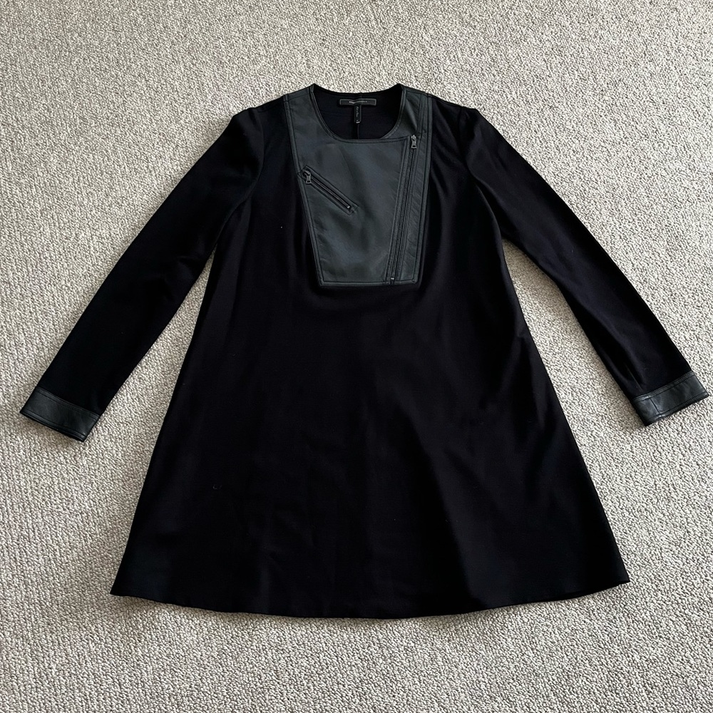 BCBG Maxazria Leather Detail Dress